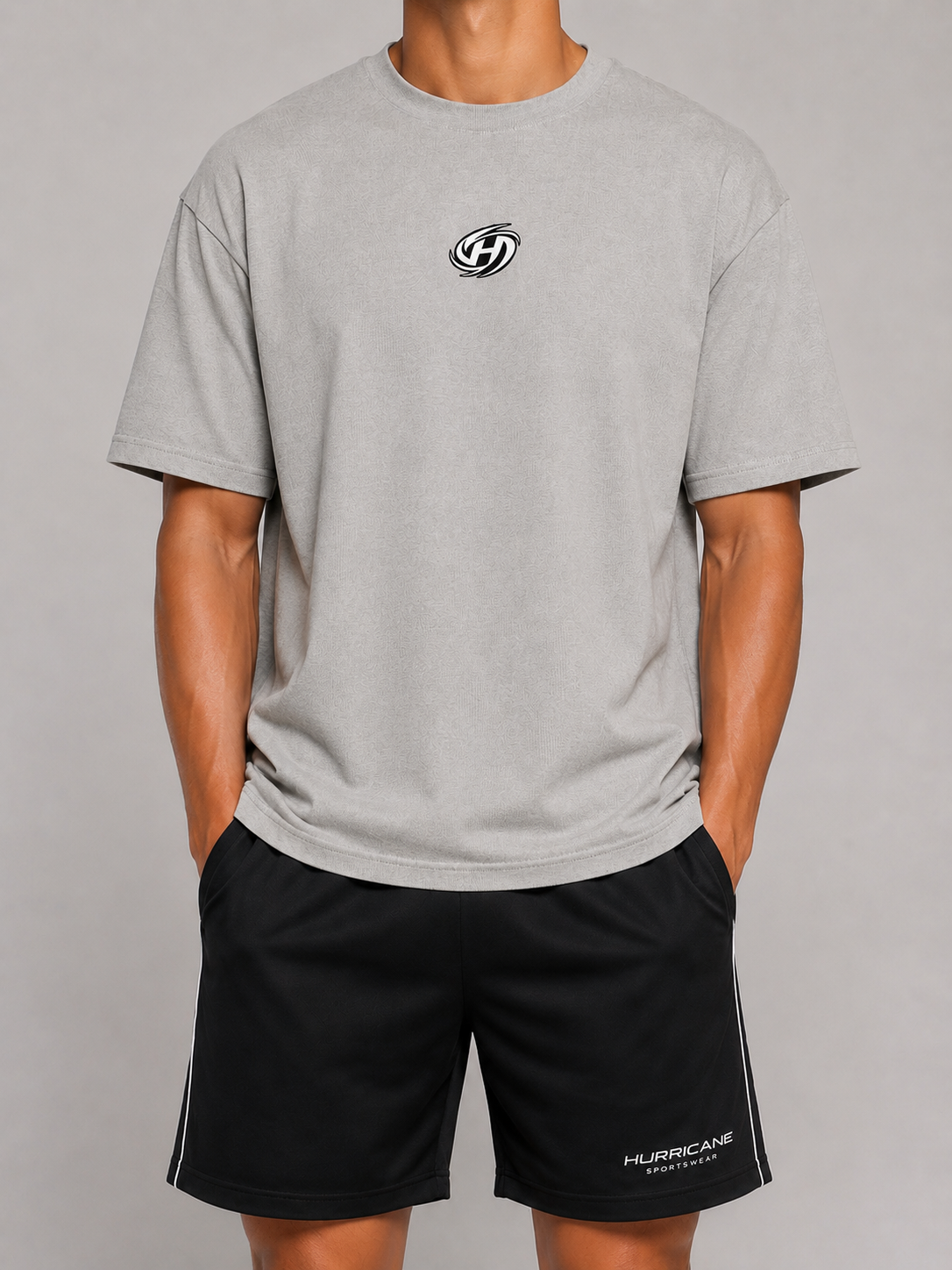 HURRICANE Oversized TEE Stone Grey