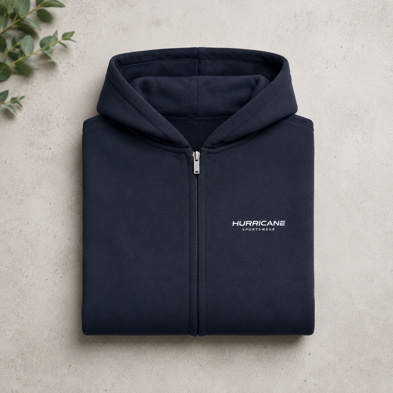 HURRICANE Oversized Zipper Hoodie NAVY
