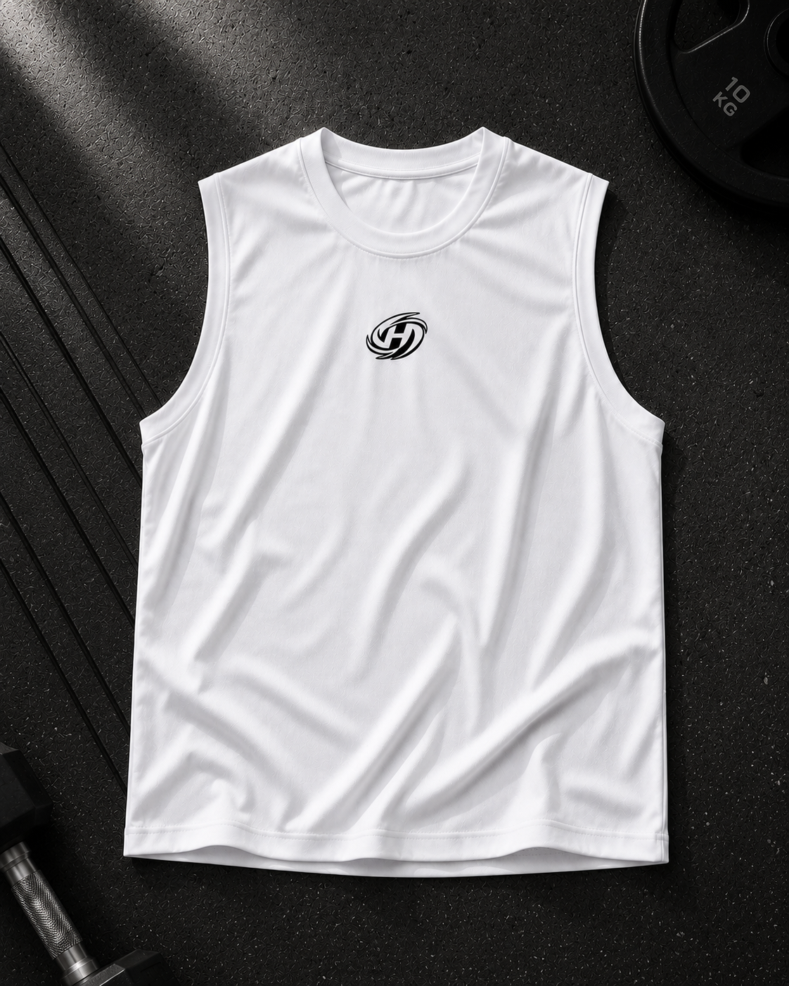 HURRICANE Sleeveless Oversized Tee WHITE