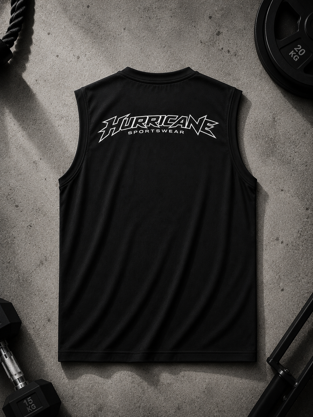 HURRICANE Sleeveless Oversized Tee BLACK
