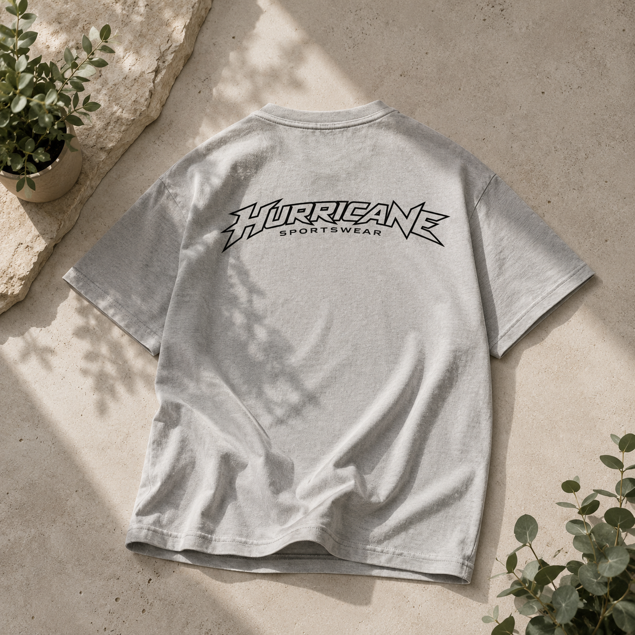 HURRICANE Oversized TEE STONE GREY